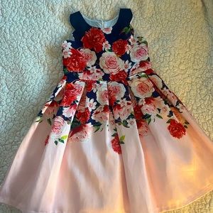 Bonnie Jean Dress, size 6, navy/red/pink, worn once, great condition